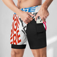 Lade das Bild in den Galerie-Viewer, 2024 New Multi-Image-Design Herren Bademode Badehose Sport Beachshorts Männer mit Fotos Muster Text Logo selbst gestalten und bedrucken
