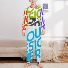 Lade das Bild in den Galerie-Viewer, Multi-Image-Druck Kinder Plüsch Heimover Overall Schlafanzüge Pyjama LTWY87 mit Fotos Muster Text Logo selbst gestalten und bedrucken
