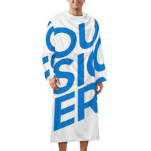 Lade das Bild in den Galerie-Viewer, Einzelbild-Design Unisex Langarm Plüschiger bequemer Wickelmantel Pyjama LYQ129 mit Fotos Muster Text Logo selbst gestalten und bedrucken
