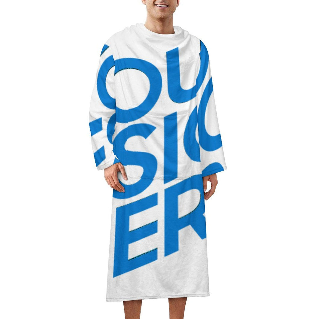 Einzelbild-Design Unisex Langarm Plüschiger bequemer Wickelmantel Pyjama LYQ129 mit Fotos Muster Text Logo selbst gestalten und bedrucken