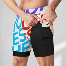 Lade das Bild in den Galerie-Viewer, Multi-Image-Design Herren Bademode Badehose Sport Beachshorts Männer mit Fotos Muster Text Logo selbst gestalten und bedrucken
