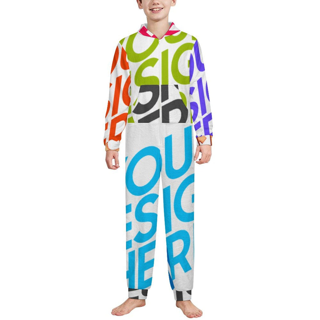 Multi-Image-Druck Kinder Plüsch Heimover Overall Schlafanzüge Pyjama LTWY87 mit Fotos Muster Text Logo selbst gestalten und bedrucken