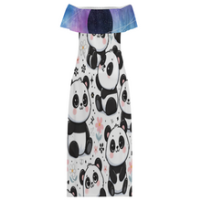 Lade das Bild in den Galerie-Viewer, Multi-Image-Design Damen / Frauen MXLD292 Off-Shoulder-Kleid / Trägerloses Maxikleid RRCQ mit Fotos Muster Text Logo selbst gestalten und bedrucken
