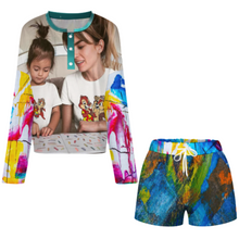 Lade das Bild in den Galerie-Viewer, Multi-Image-Design Damen / Frauen Pyjama Schlafanzug (2 tlg.) 203 mit Foto Design Motiv Text selbst gestalten und bedrucken
