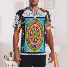 Lade das Bild in den Galerie-Viewer, Multi-Image-Design Herren Kurzarm Reglan T Shirt mit drei Knöpfen mit Ihrem Design Motiv Foto Text selbst gestalten und bedrucken
