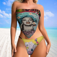 Lade das Bild in den Galerie-Viewer, 2023 New Modische Sexy Multi-Image-Design Bustier Push-Up Bikini Set 2 teilig J203D65 mit Ihrem Foto Motiv und Text selbst gestalten und bedrucken
