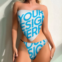 Lade das Bild in den Galerie-Viewer, 2023 New Modische Sexy Einzelbild-Design Bustier Push-Up Bikini Set 2 teilig J203D65 mit Ihrem Foto Motiv und Text selbst gestalten und bedrucken
