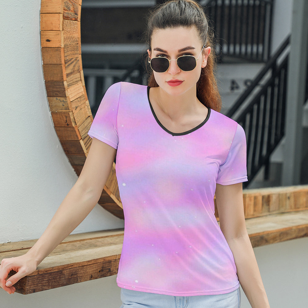 Women's Short sale Sleeve V-Neck Tee