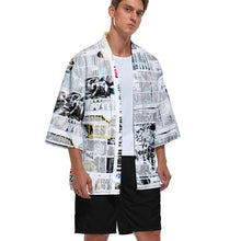 Lade das Bild in den Galerie-Viewer, Multi-Image-Druck Männer / Herren Kimono Mantel Jacke Top Cardigan Hemd Japanisch Retro mit 3/4 Arm ZS904 mit Fotos Muster Text Logo selbst gestalten und bedrucken
