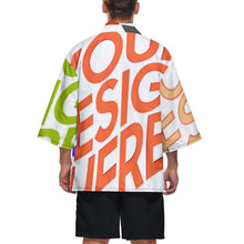 Lade das Bild in den Galerie-Viewer, Multi-Image-Druck Männer / Herren Kimono Mantel Jacke Top Cardigan Hemd Japanisch Retro mit 3/4 Arm ZS904 mit Fotos Muster Text Logo selbst gestalten und bedrucken
